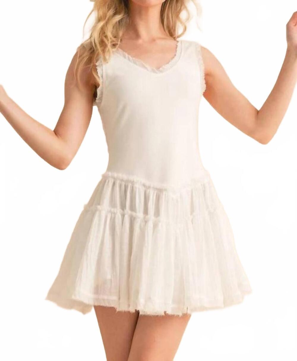 NEW AEMI + CO kiana drop waist dress in white